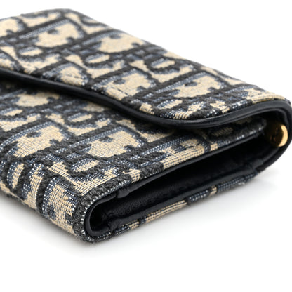 Christian Dior Oblique Saddle Lotus Wallet Blue 11 of 13