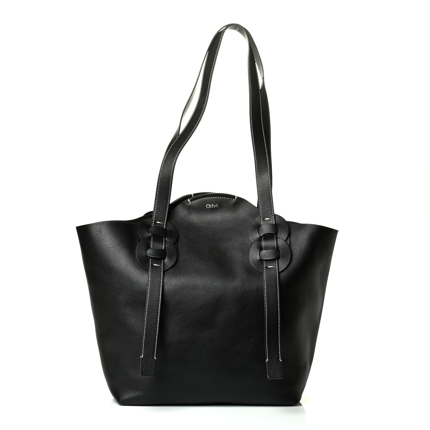 Chloe Small Grain Smooth Calfskin Medium Darryl Tote Black 1 of 7