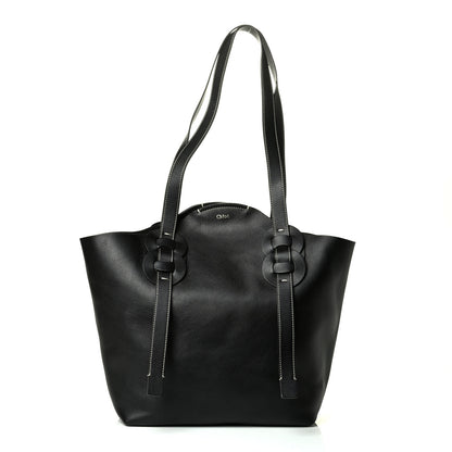Chloe Small Grain Smooth Calfskin Medium Darryl Tote Black 1 of 7