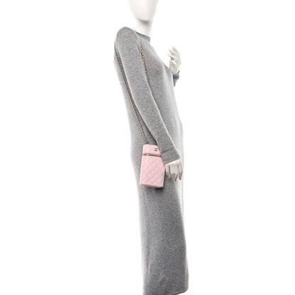 Chanel Caviar Quilted Phone Holder With Chain Light Pink 2 of 11
