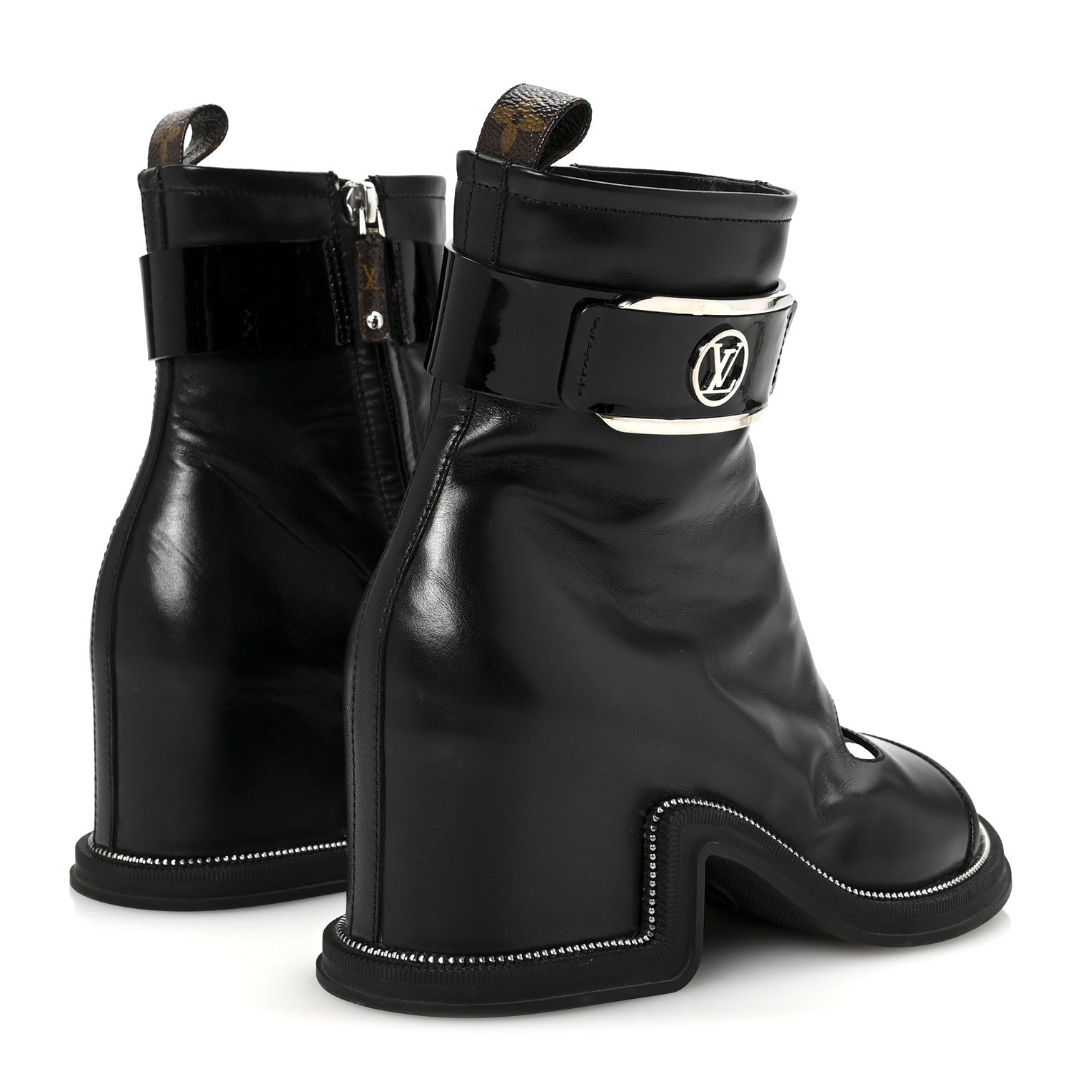 Louis Vuitton Calfskin Moonlight Boots 36.5 Black 5 of 8