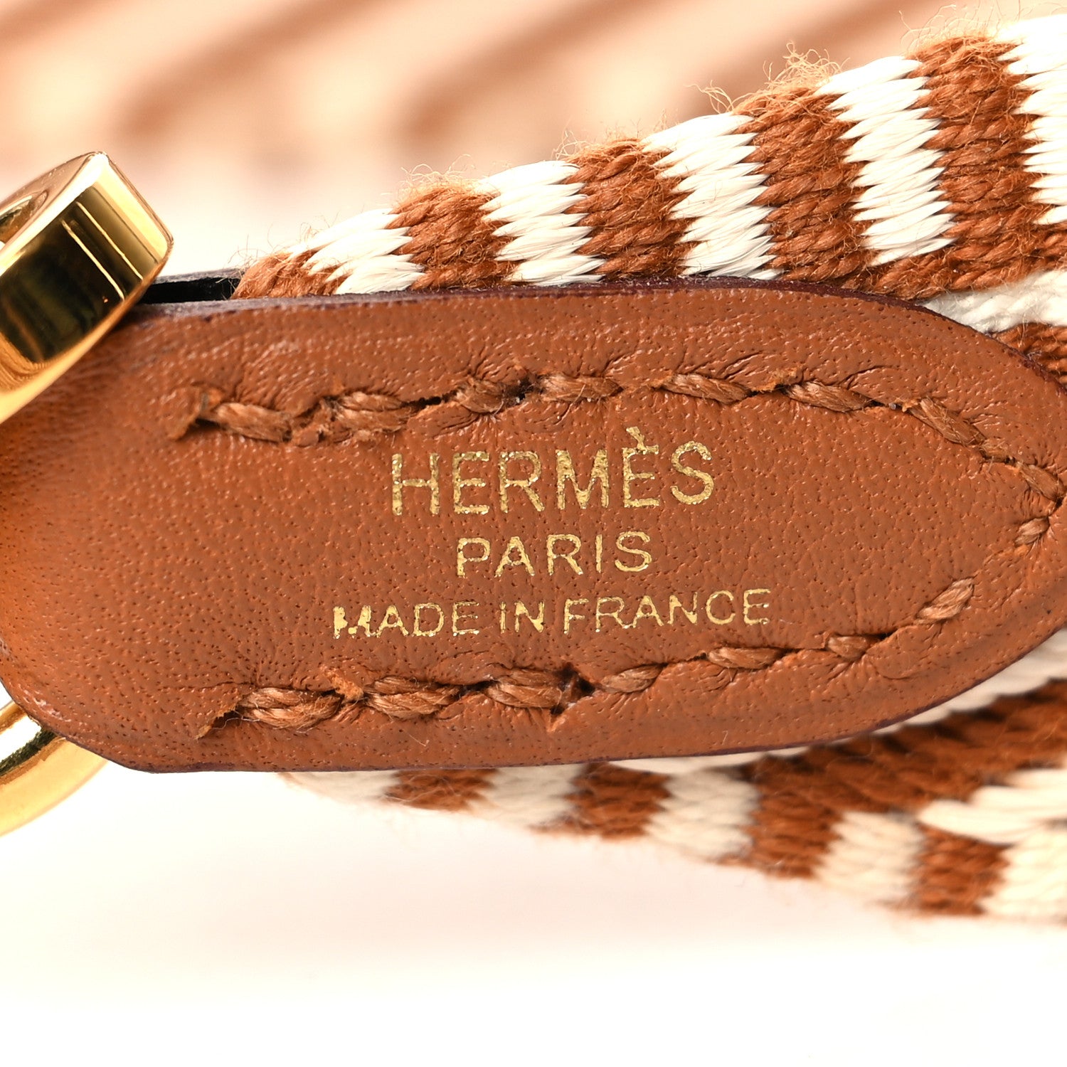 Hermes Toile Swift 25mm Sangle Cavale Shoulder Strap Ecru Beige Gold 4 of 5