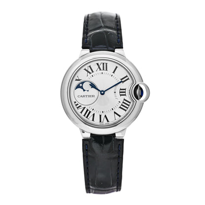 Cartier Stainless Steel Alligator 37mm Ballon Bleu De Cartier Moonphase Automatic Watch 1 of 5