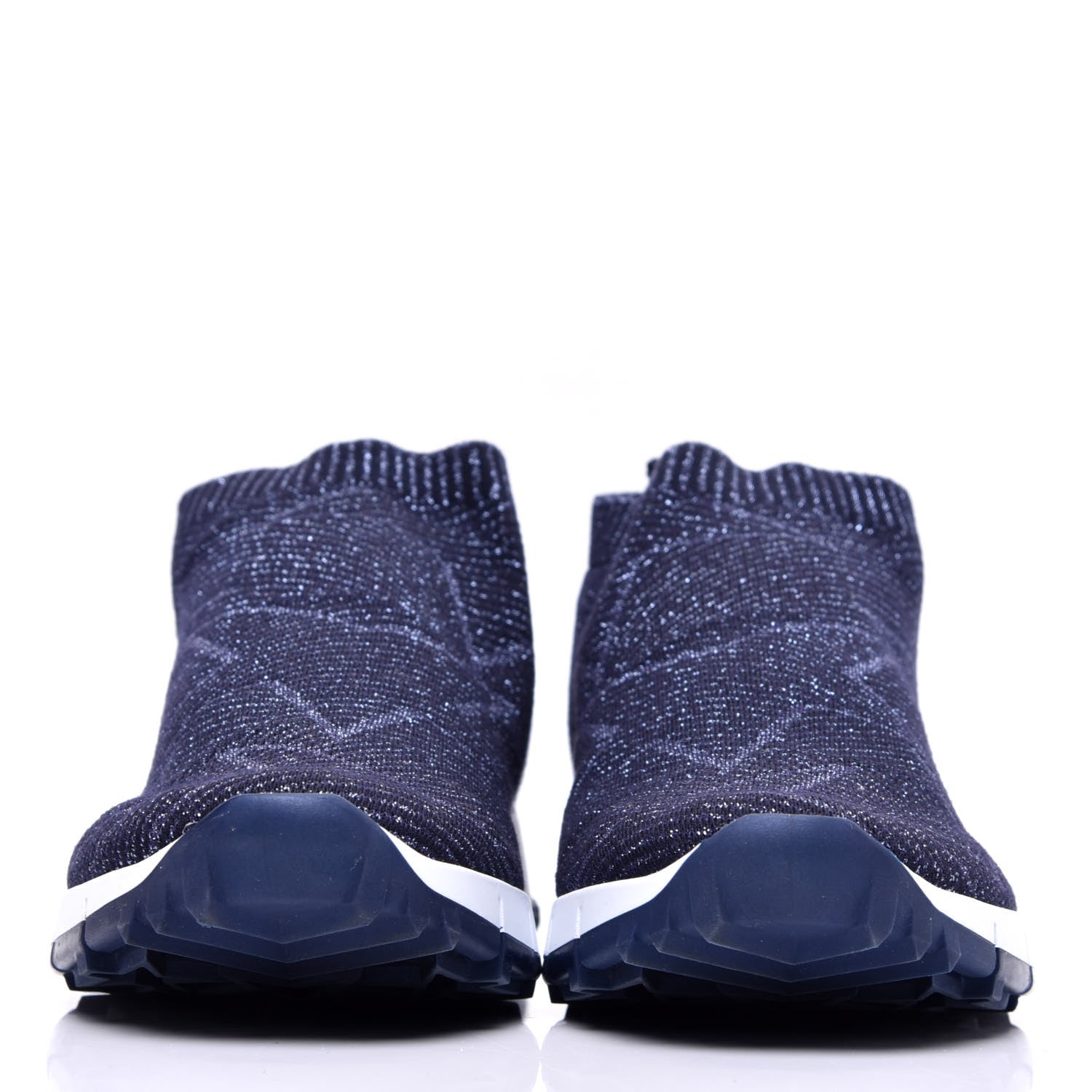 Jimmy Choo Lurex Knit Norway Sneakers 36.5 Navy 2 of 8