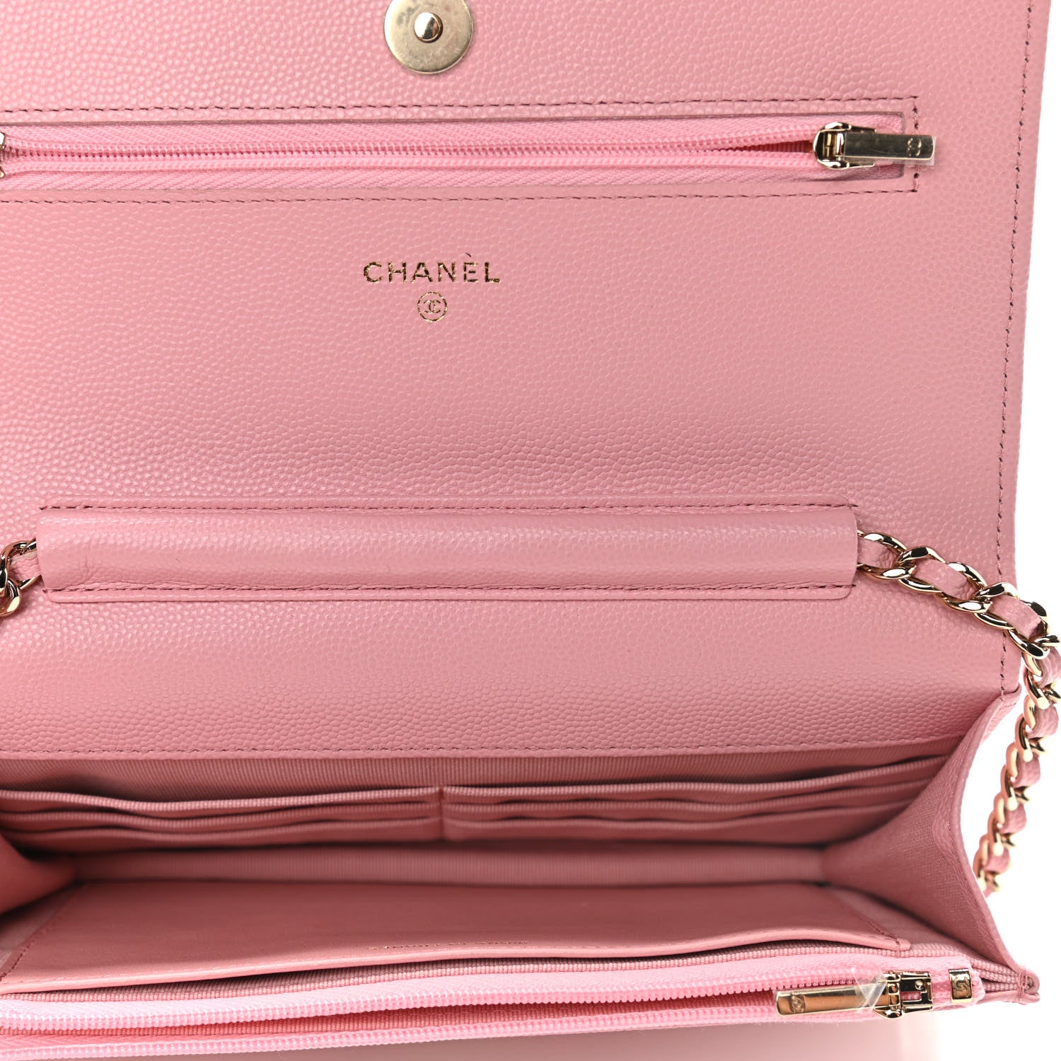 Chanel Caviar Quilted Wallet On Chain WOC Light Pink 5 of 14