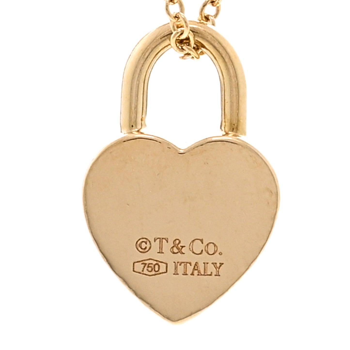 18K Yellow Gold Return to Tiffany Heart Lock Pendant Necklace