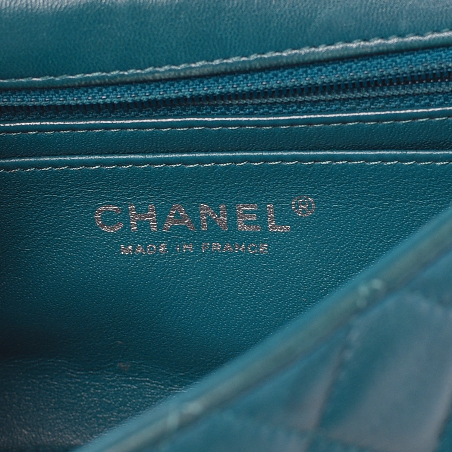 Chanel Lambskin Quilted Mini Rectangular Flap Turquoise 7 of 18