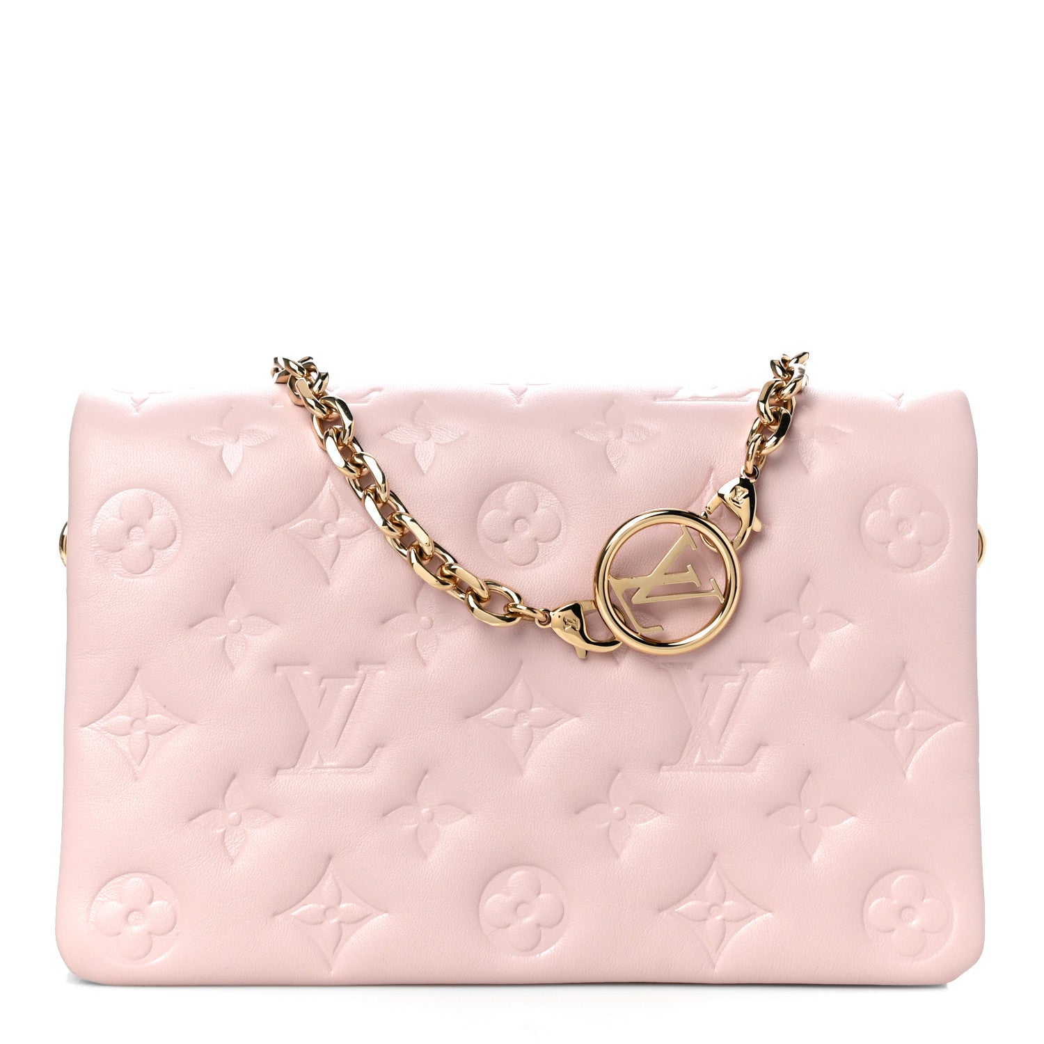 Louis Vuitton Lambskin Embossed Monogram Pochette Coussin Rose 1 of 10