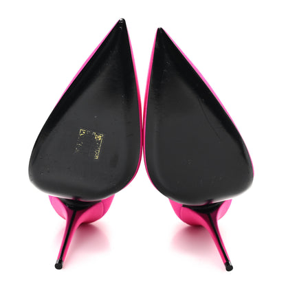 Saint Laurent Satin Crepe Marylin 110 Pumps 41 Fuchsia 6 of 10