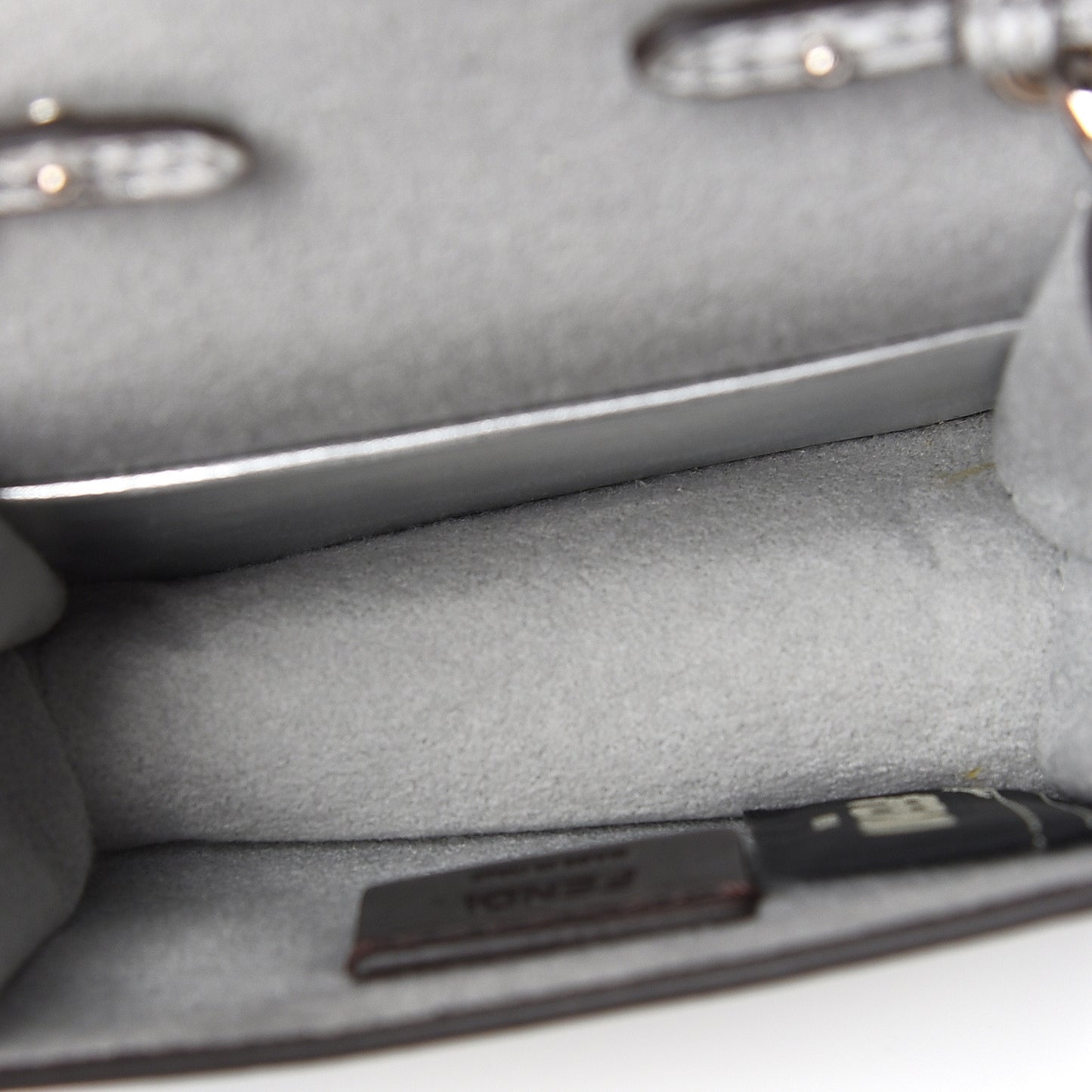 Vitello Catalan Mirror F is Fendi Flower Micro Kan I Shoulder Bag Silver