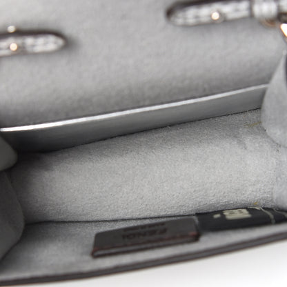 Fendi Vitello Catalan Mirror F is Fendi Flower Micro Kan I Shoulder Bag Silver 5 of 11