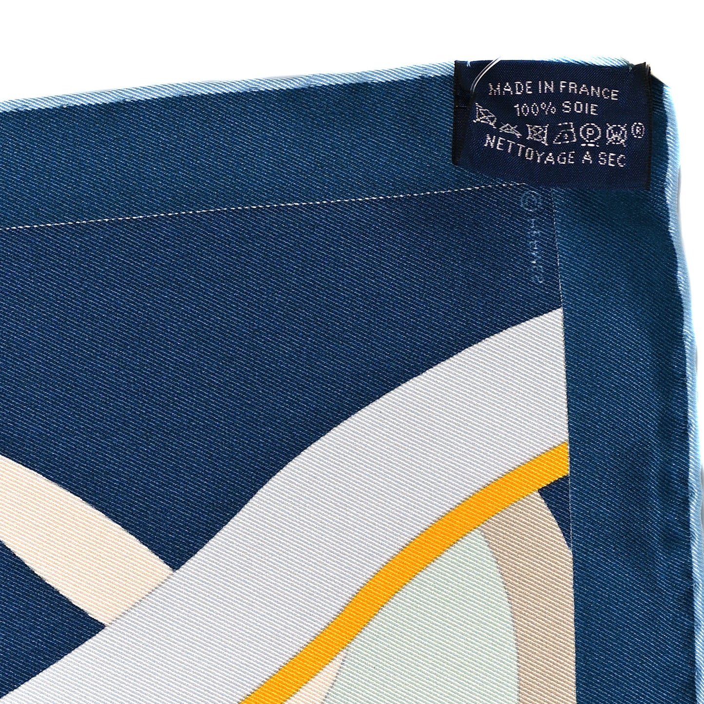 Silk Selle En Desordre Pocket Square Marine Aqua Jaune