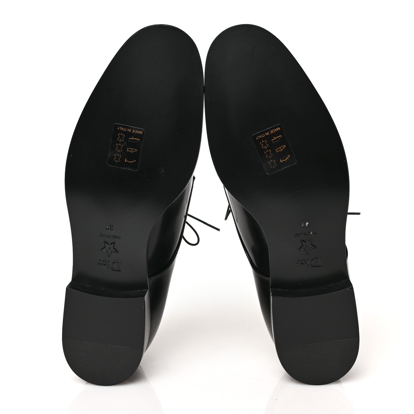 Shiny Calfskin Womens Derby Shoe 38 Black