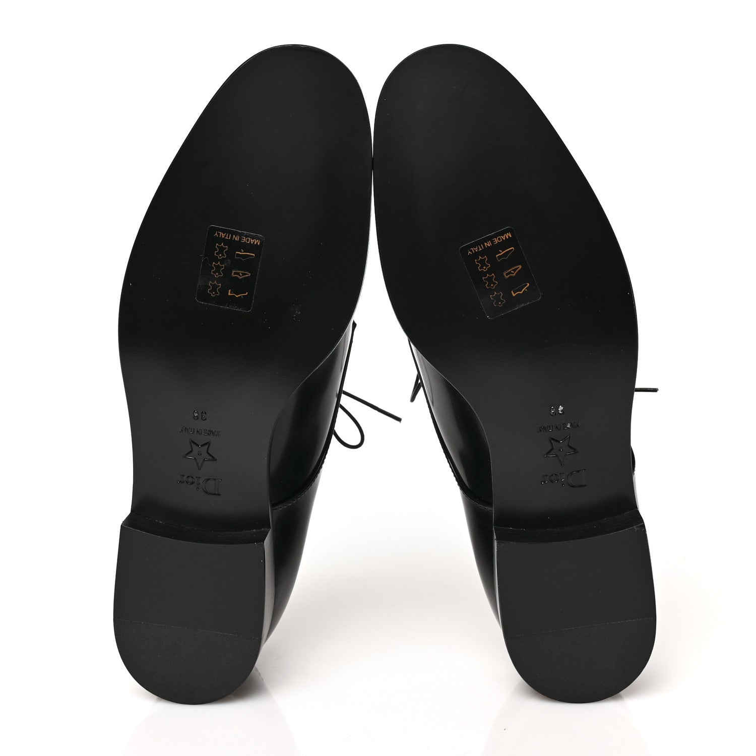 Christian Dior Shiny Calfskin Womens Derby Shoe 38 Black 5 of 9