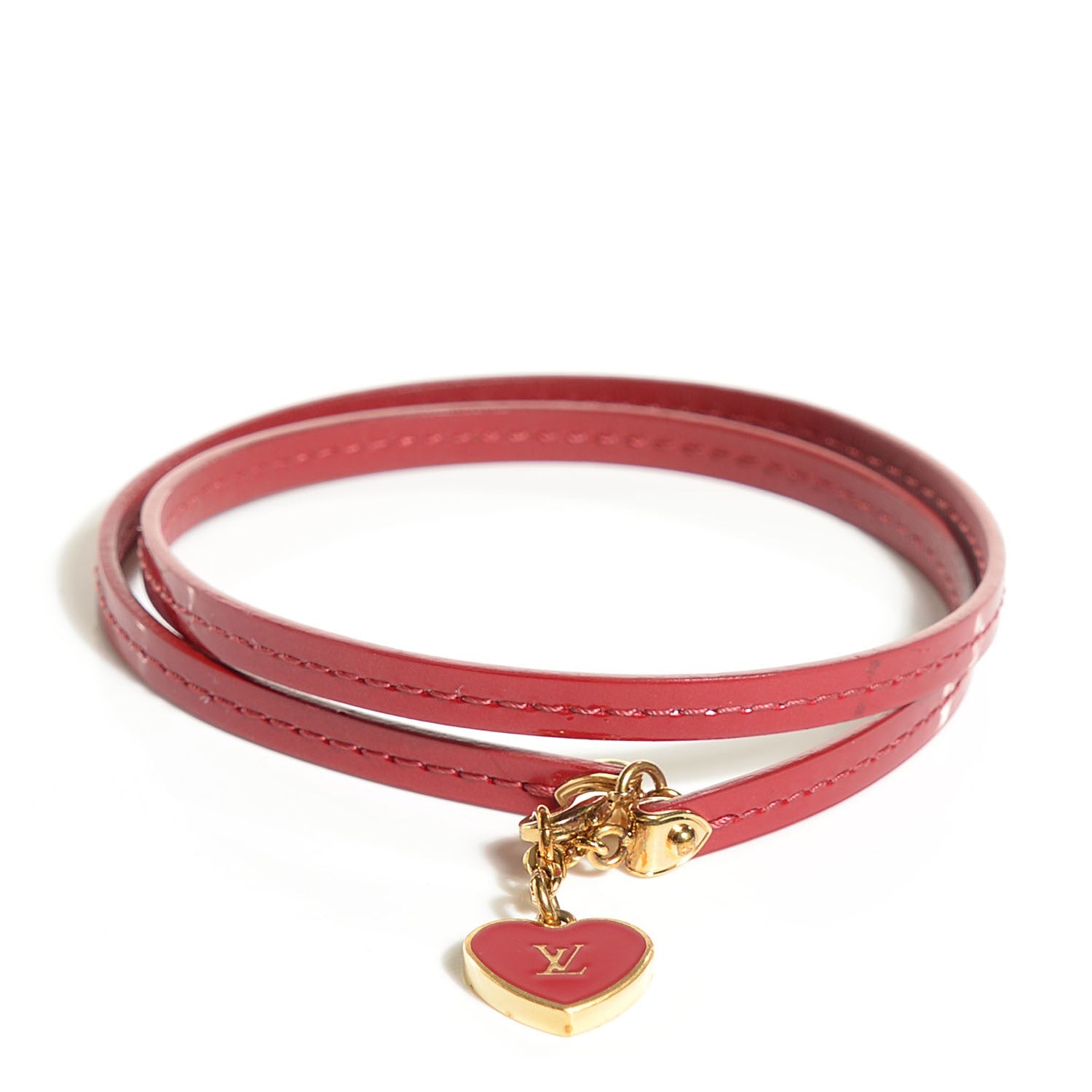Louis Vuitton Patent Commit Wrap Bracelet Pomme D'Amour 1 of 4