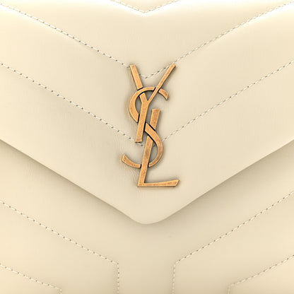 Saint Laurent Calfskin Y Quilted Monogram Toy Loulou Crossbody Bag Crema Soft 8 of 11