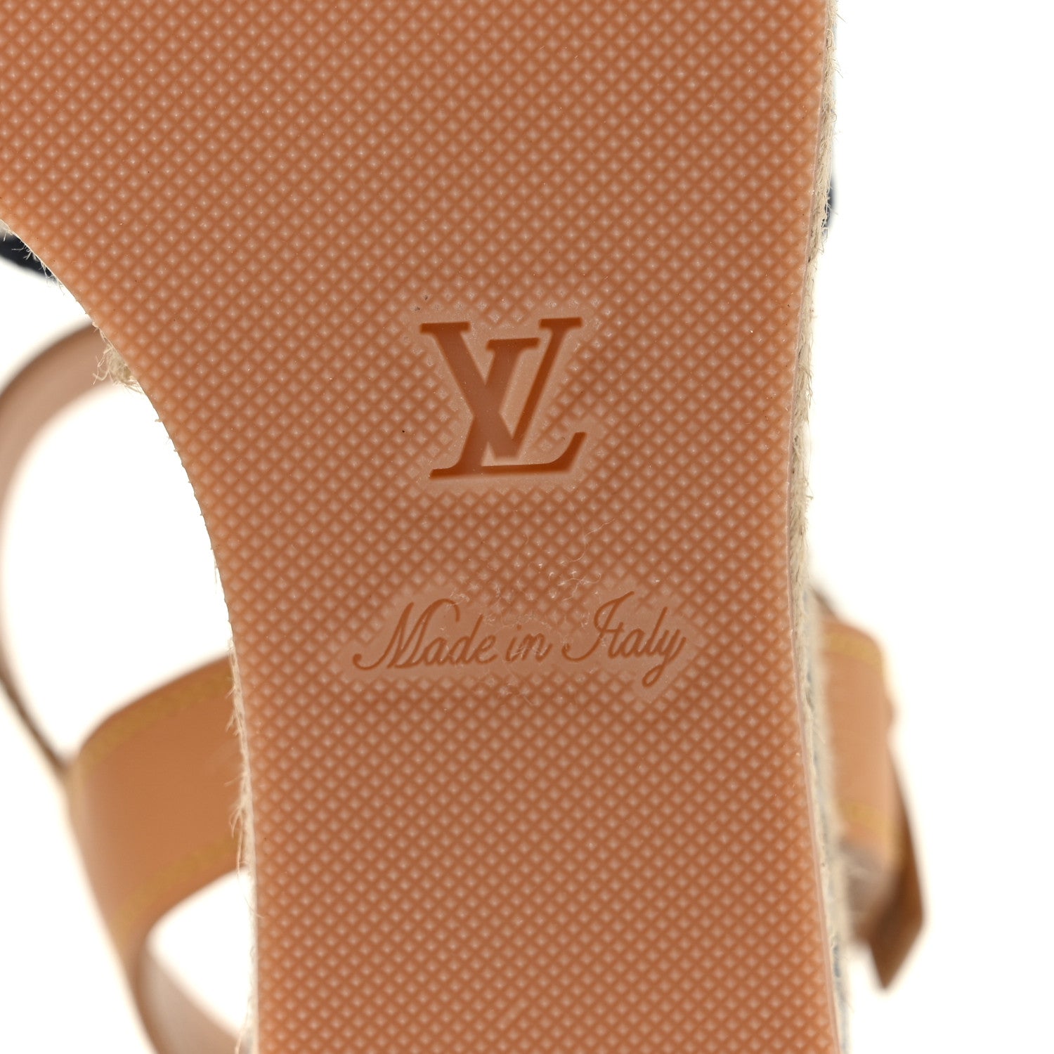 Louis Vuitton Jacquard Calfskin Since 1854 Boundary Wedge Sandals 37.5 Blue 6 of 7