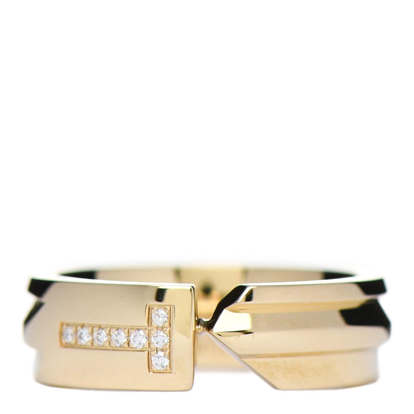 18K Yellow Gold Diamond Modern Keys Ring 49 5