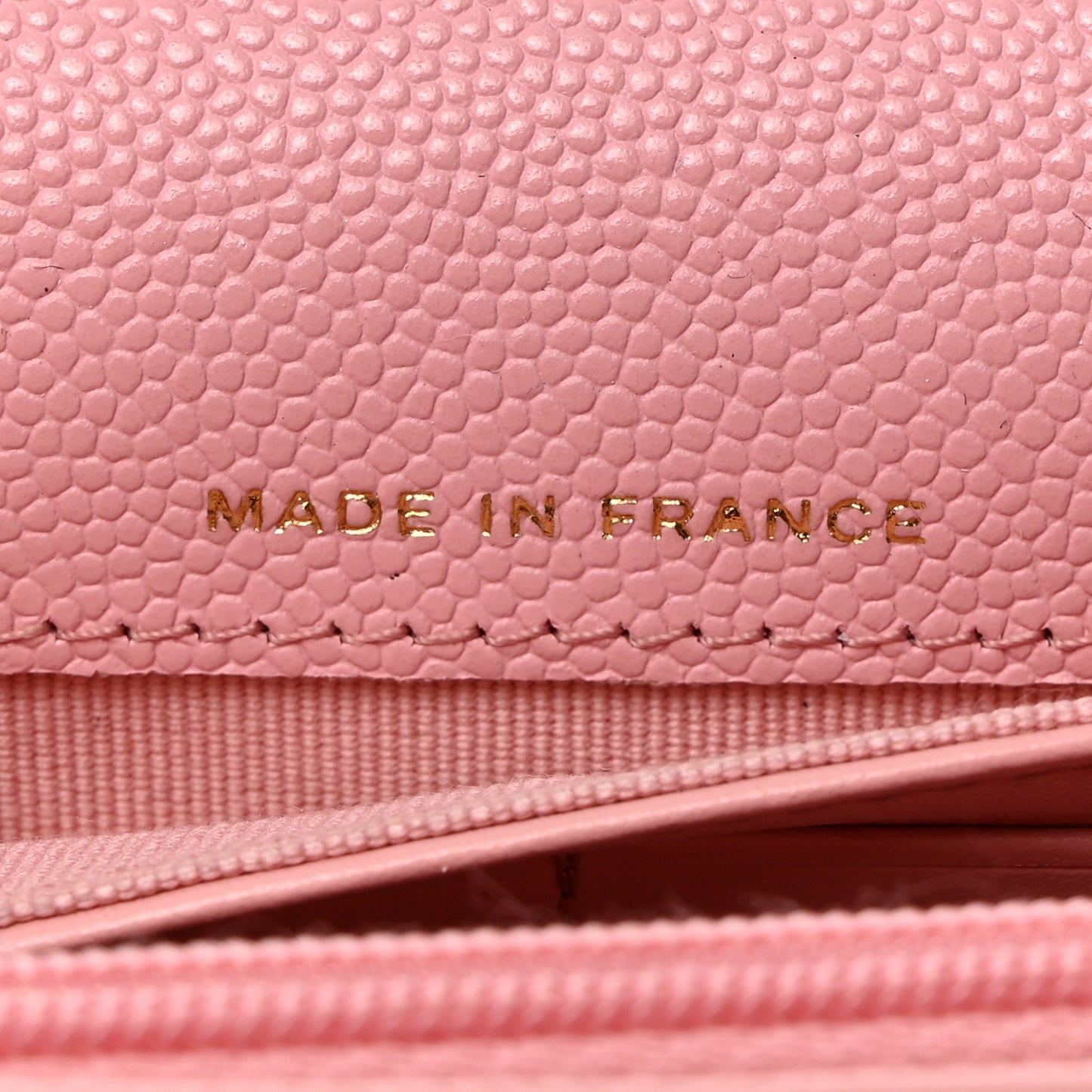 Caviar Quilted Large Gusset Flap Wallet Light Pink