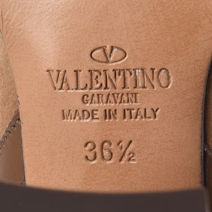 Valentino Garavani Suede Rockstud Double Buckle 100mm Block Heel Ankle Boots 36.5 Nocciola 6 of 9