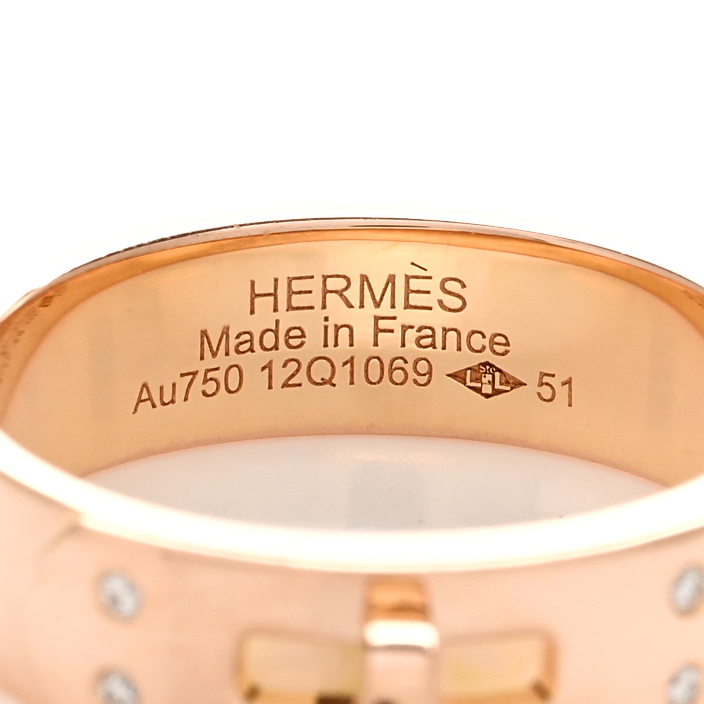 18K Rose Gold Diamond PM Kelly Ring 51 5.75