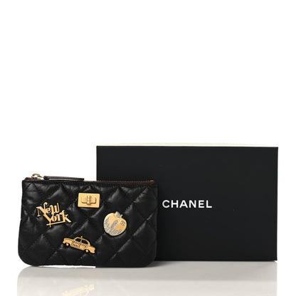 Chanel Aged Calfskin Quilted Small Lucky Charms Cosmetic Case Black 8 of 8