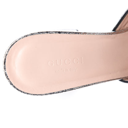 Gucci Galassia GG Marmont Fringe 75mm Slide Sandals 38.5 Argento 7 of 10