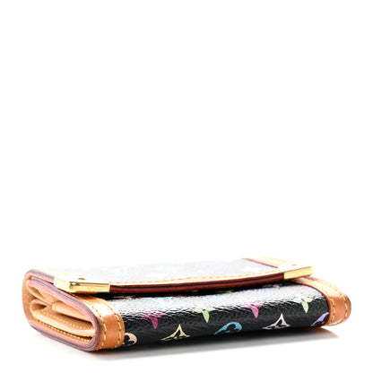 Louis Vuitton Monogram Multicolor Porte-Monnaie Plat Coin Purse Black 4 of 13