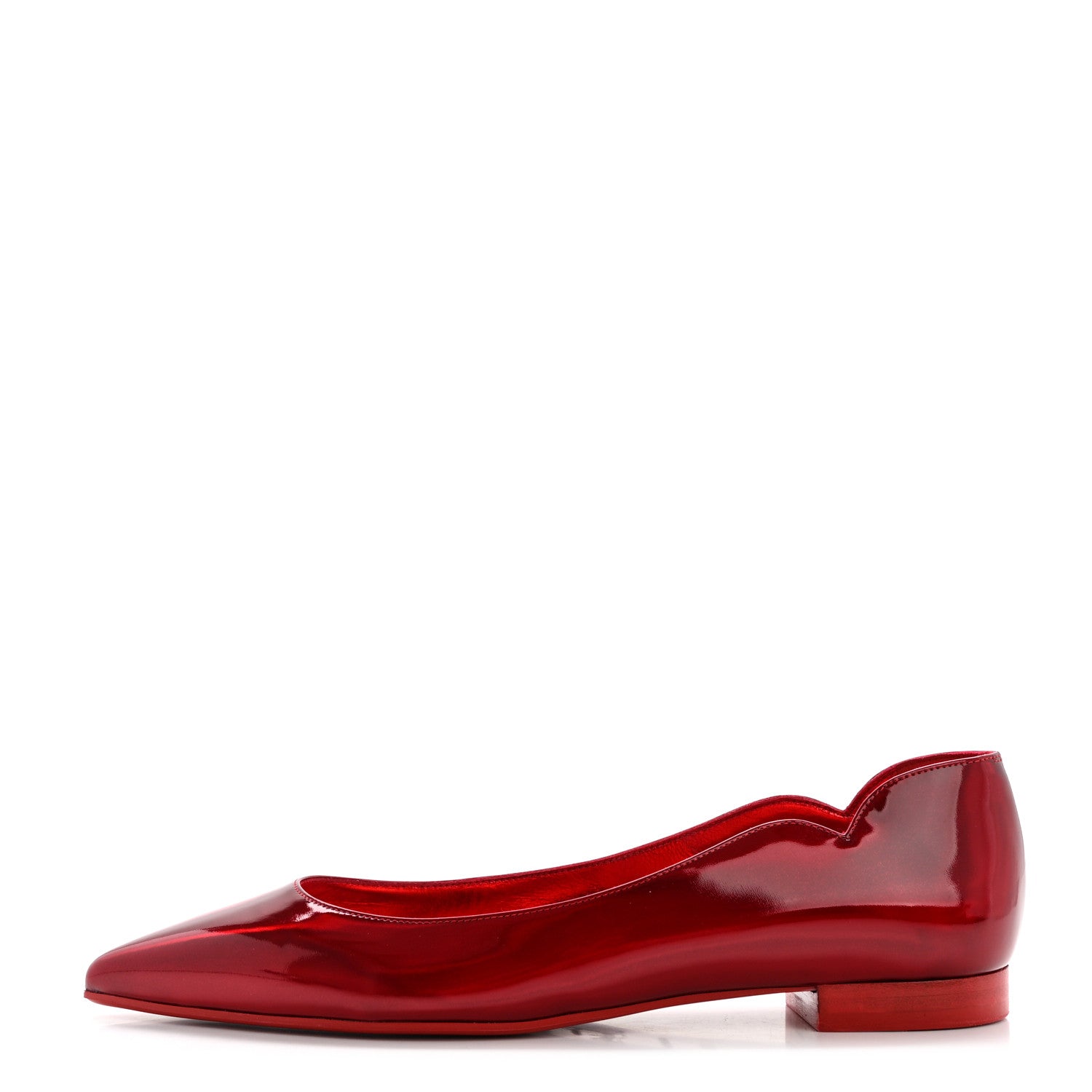 Christian Louboutin Metallic Patent Psychic Hot Chickita Flats 38.5 Loubi 1 of 7