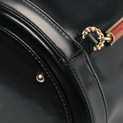 Gucci Lambskin Vinyl Enamel Mini Bucket Bag Black Ruggine 9 of 11