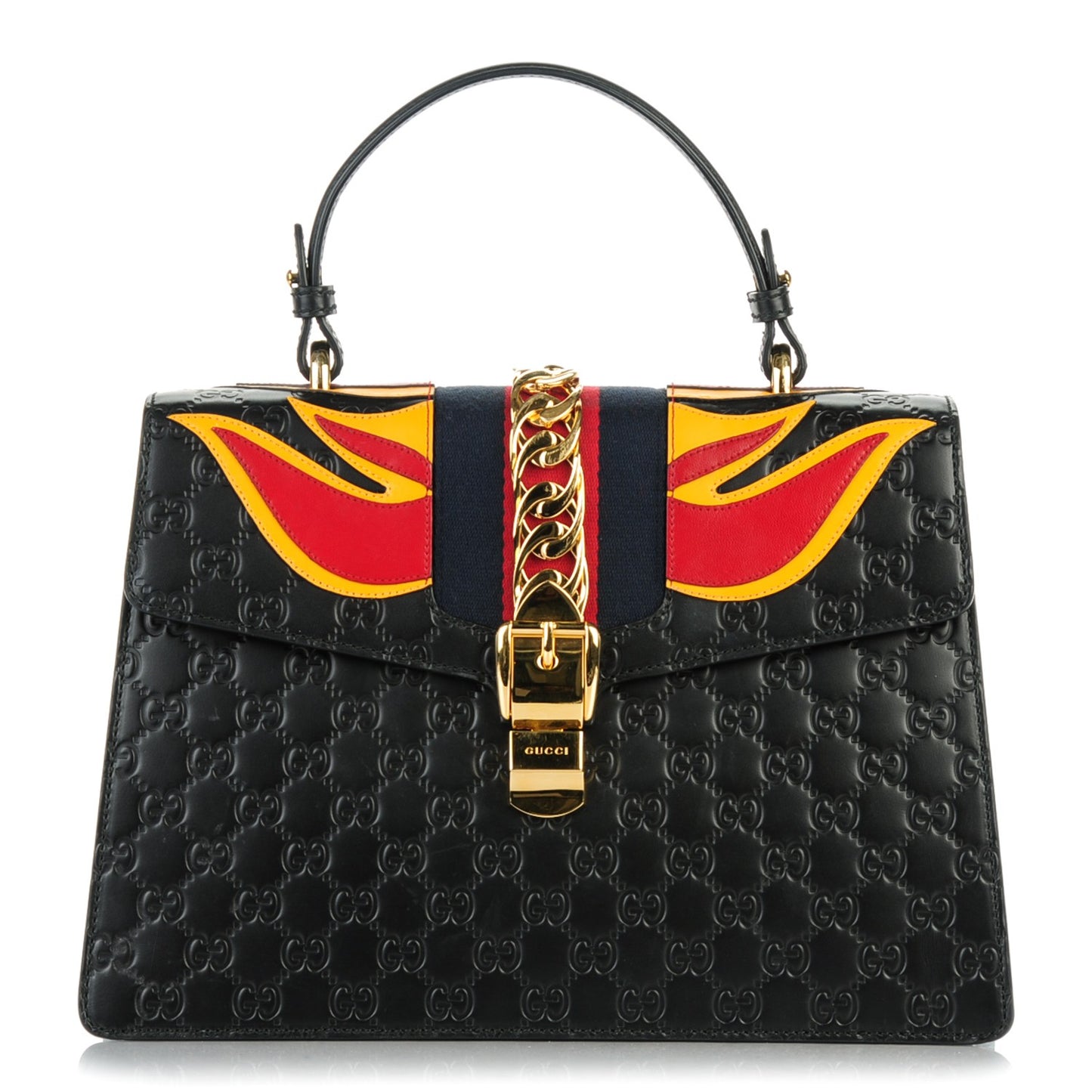 Guccissima Signature Medium Sylvie Top Handle Bag Black