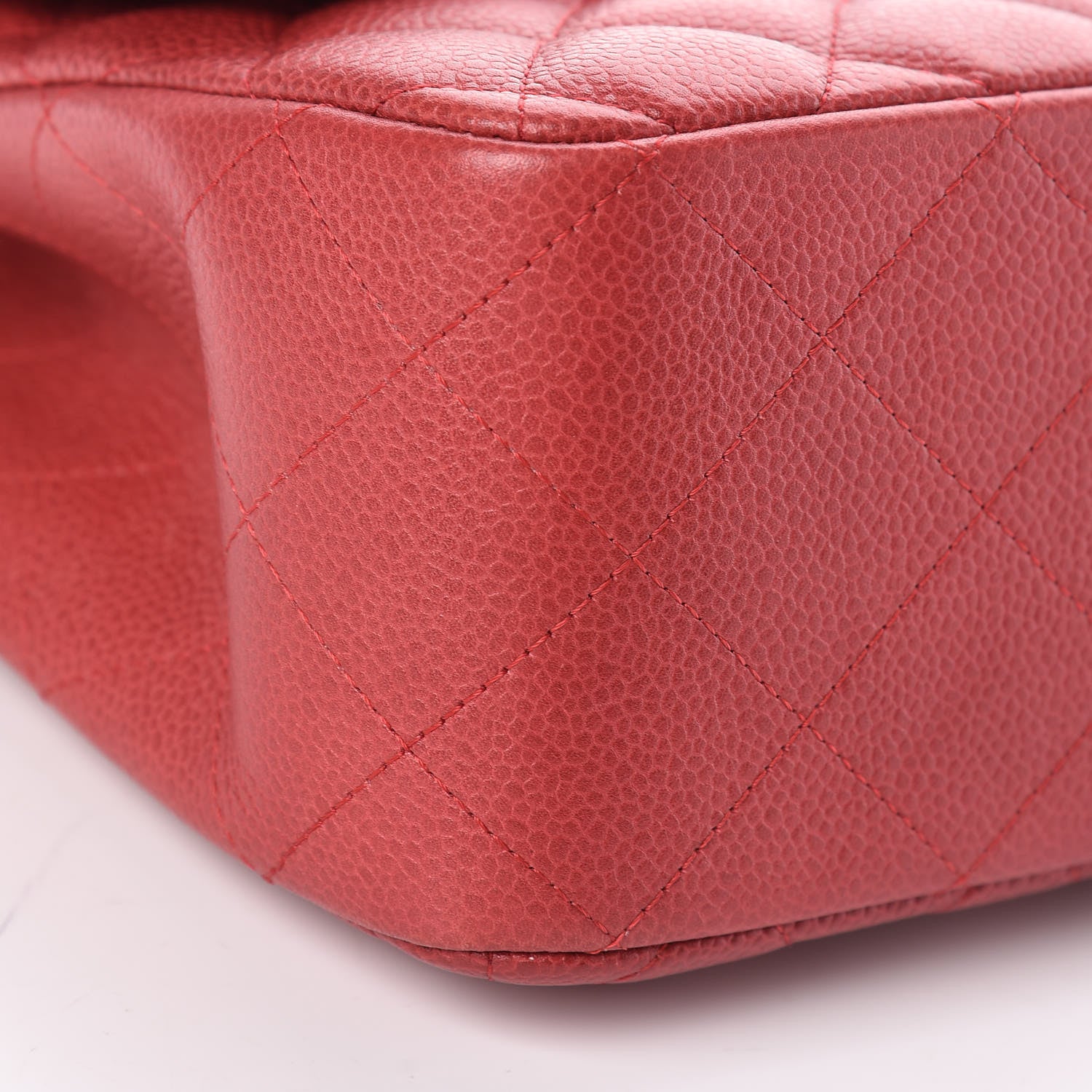 Chanel Caviar Quilted Jumbo Double Flap Red 9 of 18