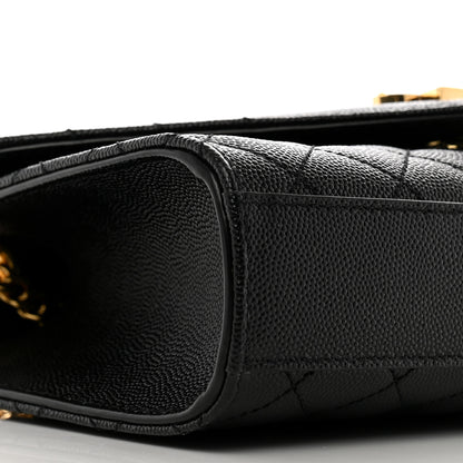 Saint Laurent Grain De Poudre Textured Mixed Matelasse Triquilt Small Monogram Satchel Black 9 of 10