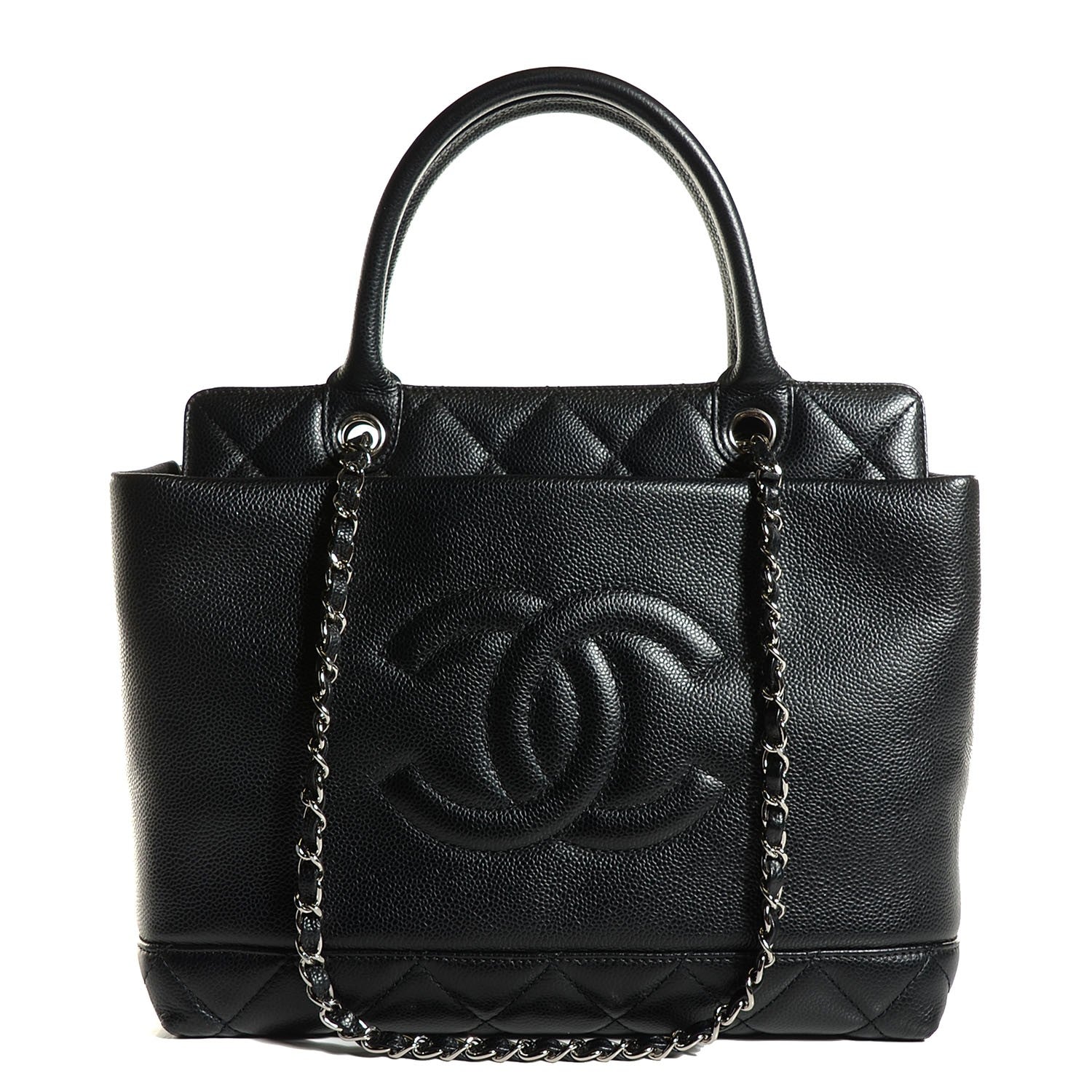 Chanel Caviar Medium Soft CC Top Handle Tote Black 1 of 8