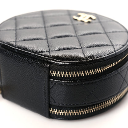 Chanel Caviar Quilted Round Handle With Care Vanity With Chain Black 10 of 10