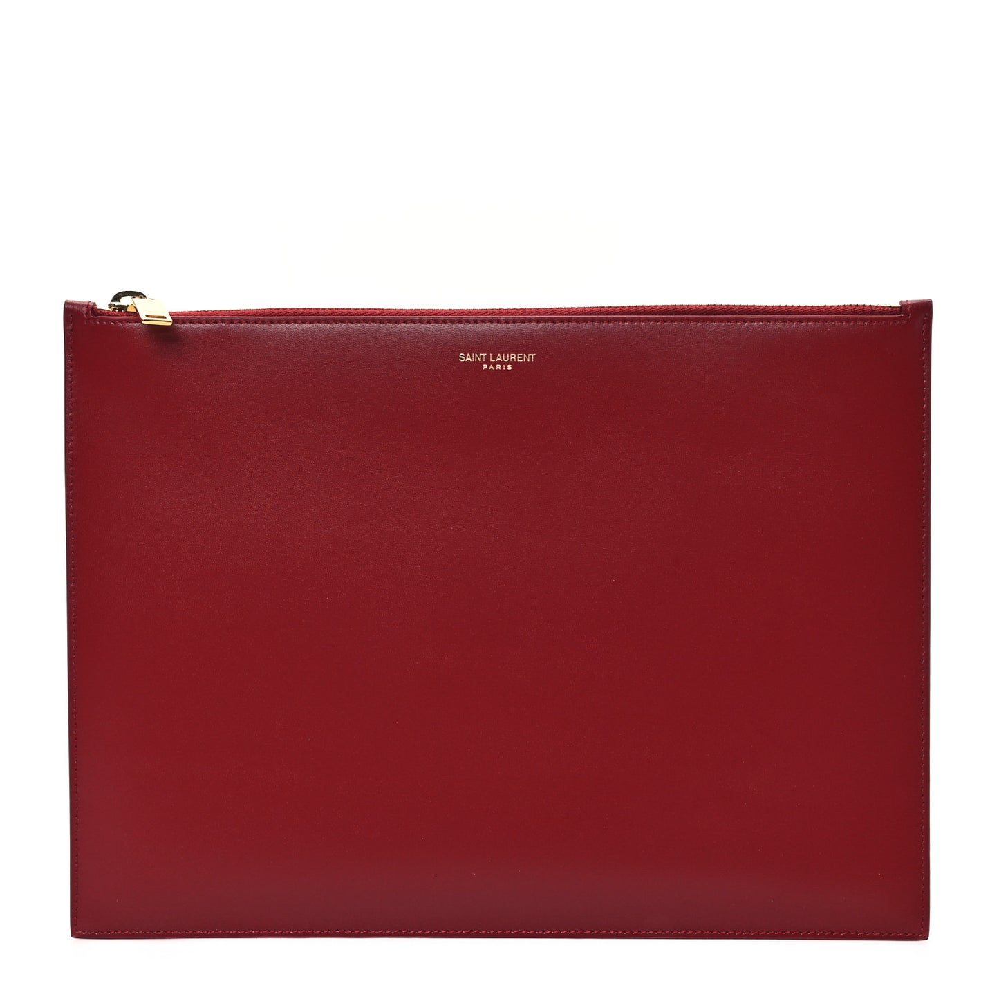 Calfskin Medium Zip Clutch Red