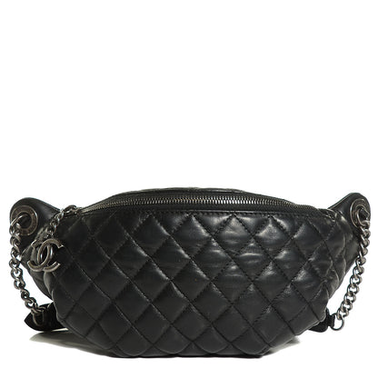 Chanel Lambskin Quilted Banane Waist Bag Fanny Pack Black 1 of 7