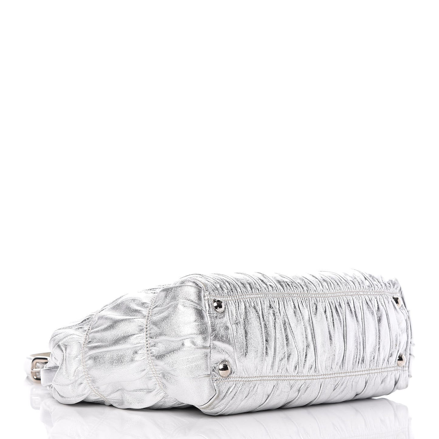Nappa Dressy Gaufre Frame Tote Argento