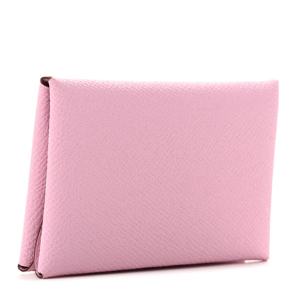 Hermes Epsom Calvi Duo Card Case Mauve Sylvestre 3 of 8