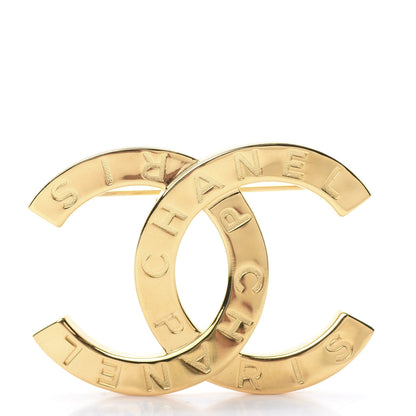 Chanel Metal Paris Button CC Large Brooch Gold 3 of 6