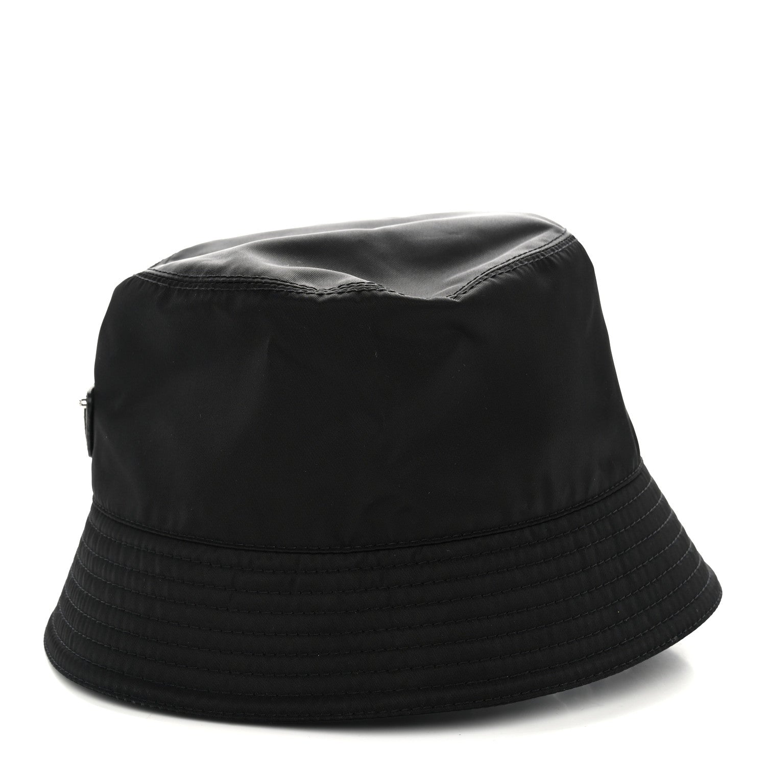 Prada Re-Nylon Metal Triangle Logo Womens Bucket Hat L Black 3 of 7