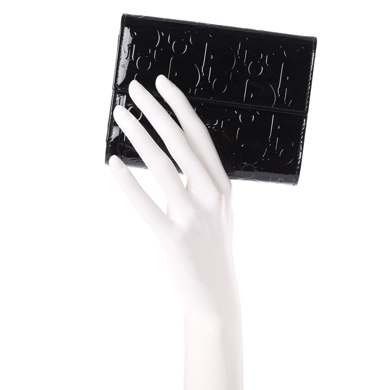 Christian Dior Patent Ultimate Compact Wallet Black 2 of 9