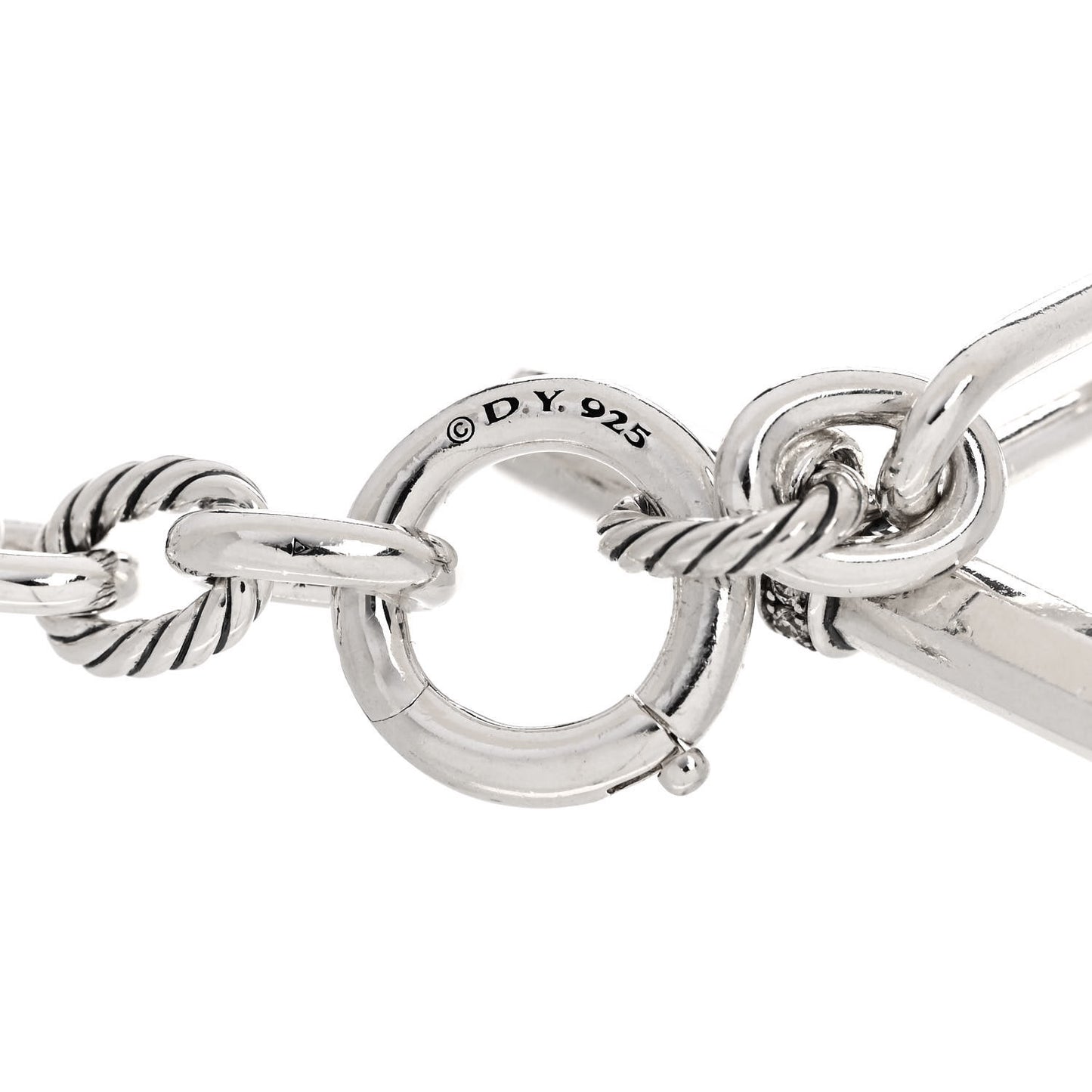 Sterling Silver Diamond 9.8mm Lexington Chain Bracelet