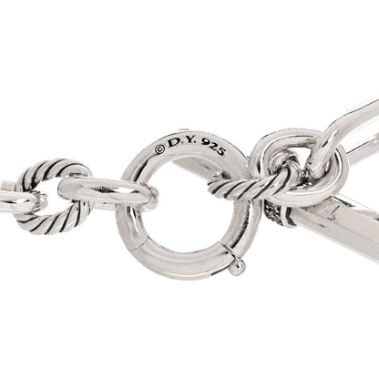 David Yurman Sterling Silver Diamond 9.8mm Lexington Chain Bracelet 3 of 3