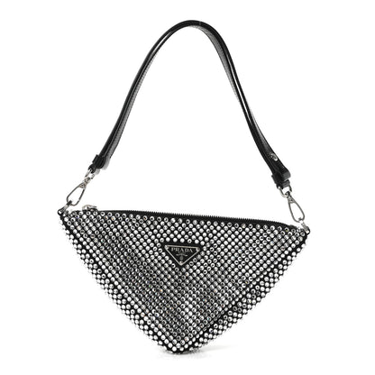 Prada Satin Crystal Triangle Pouch Cristal 1 of 11