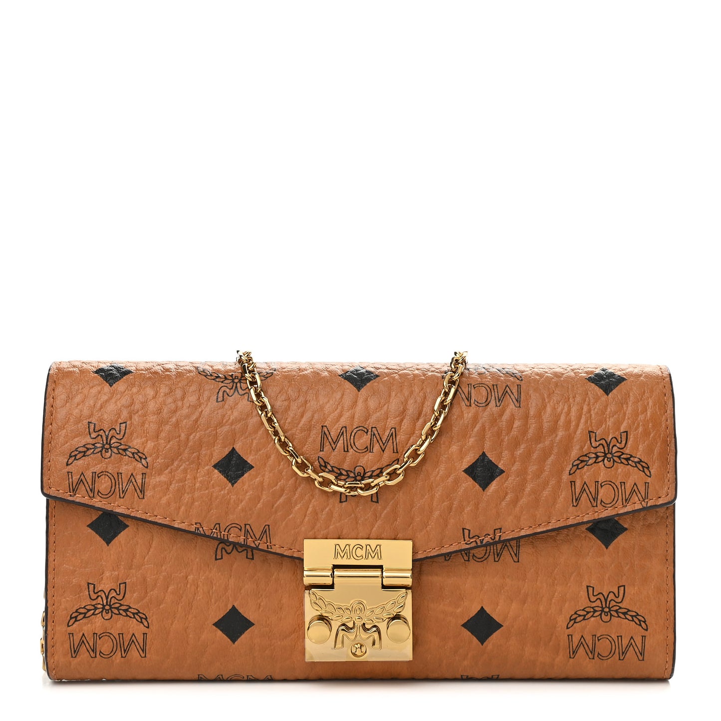 Visetos Large Patricia Wallet On Chain Cognac