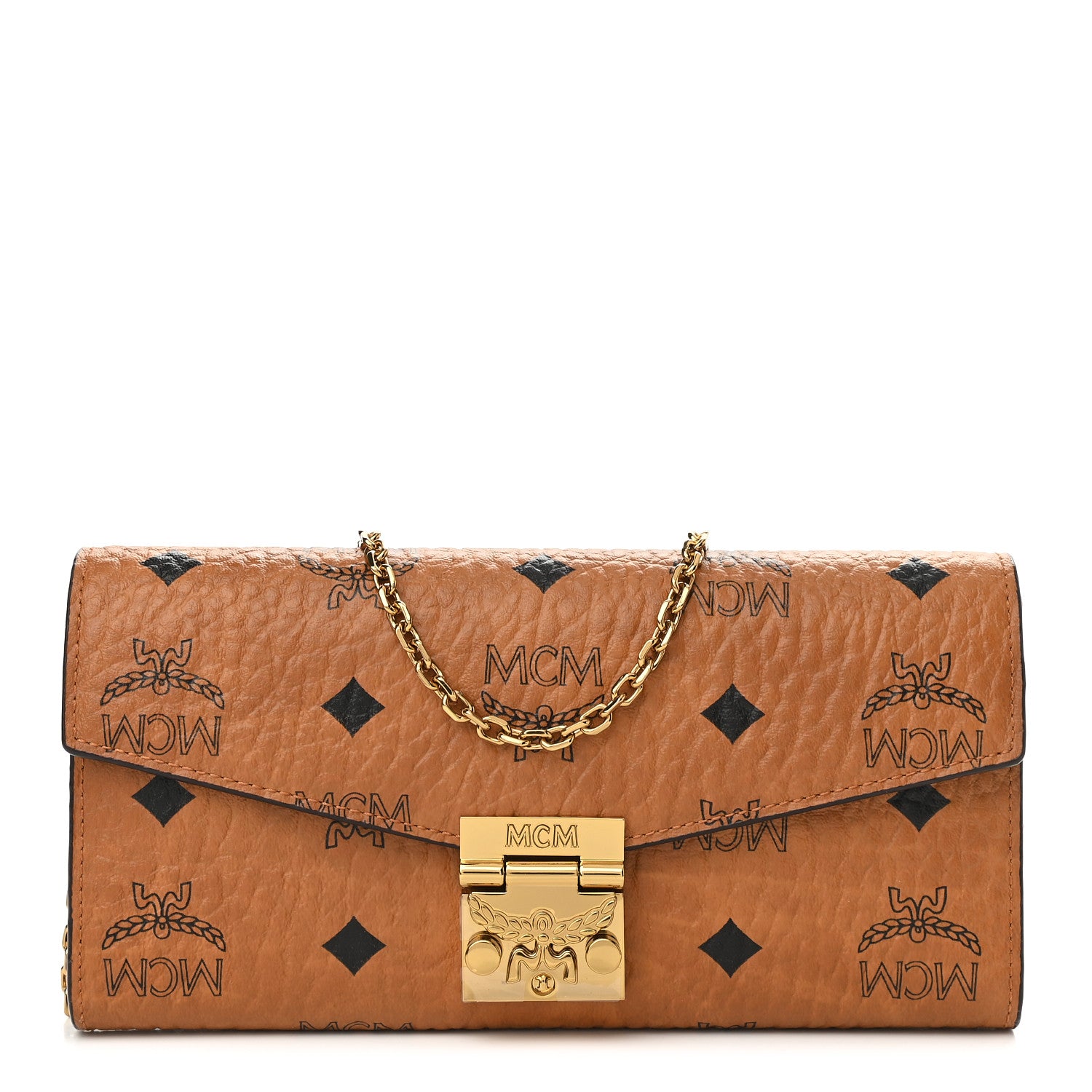 MCM Visetos Large Patricia Wallet On Chain Cognac 1 of 8