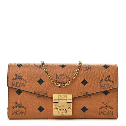 MCM Visetos Large Patricia Wallet On Chain Cognac 1 of 8