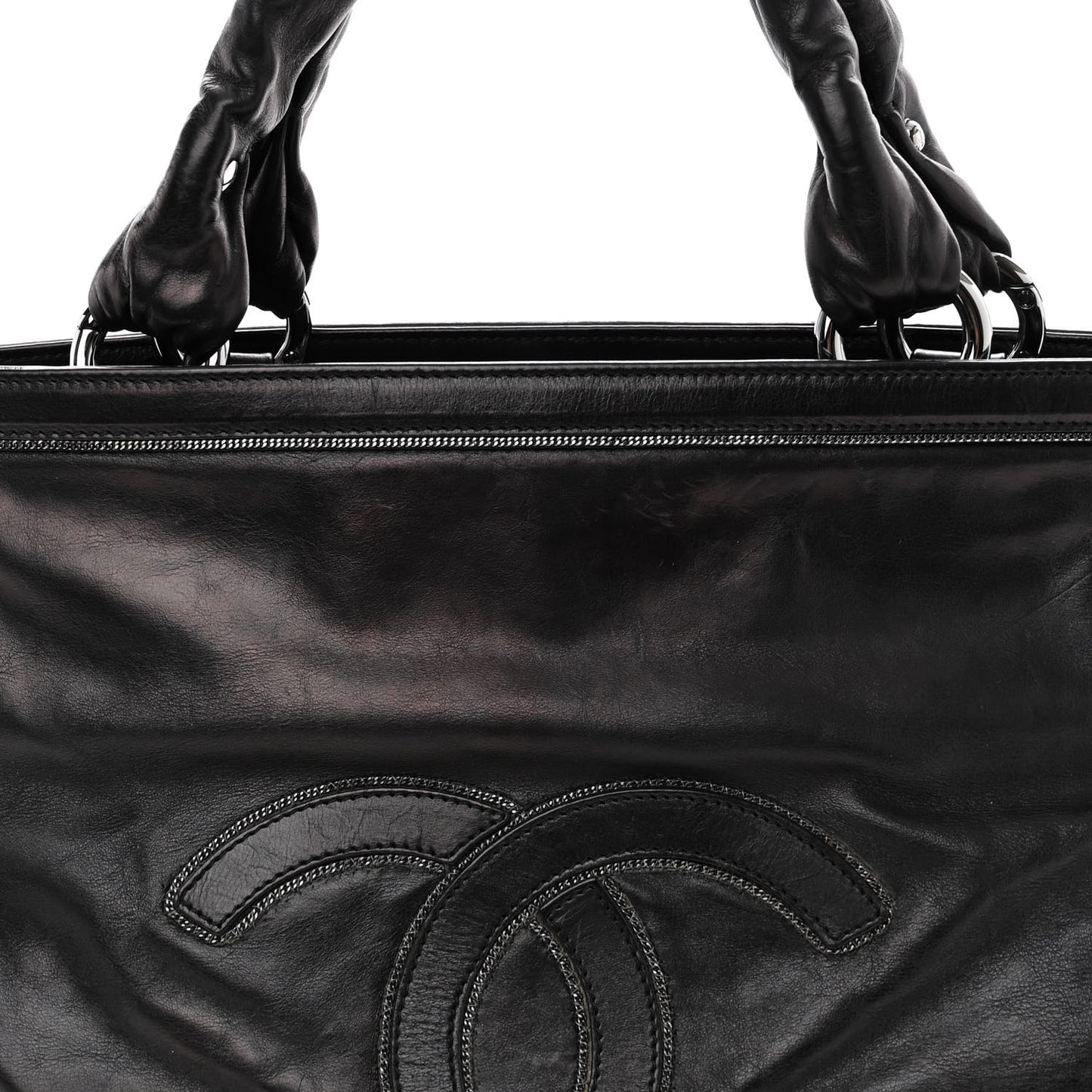 Lambskin East West Soho Shopper Black