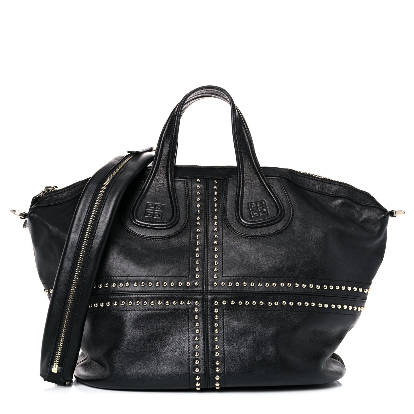 Lambskin Studded Medium Nightingale Black